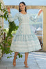 Women's Sky Blue Printed Flared Dress