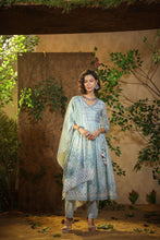 Load image into Gallery viewer, Tag Sale - Blue Angrakha style suit set
