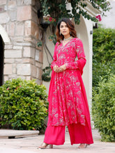 Load image into Gallery viewer, Muslin Floral Print Embroidered Suit Set - Festive Edit

