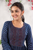 Rayon Indigo long A line dress/kurthi