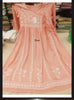 Tag Sale - Peach Chikankari Angrakha Style Kurti