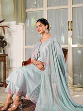 Load image into Gallery viewer, Powder Blue Chanderi suit set
