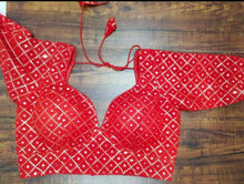 Load image into Gallery viewer, Red Mirror Work Georgette Blouse
