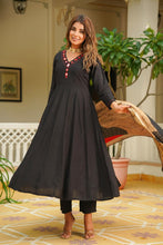 Load image into Gallery viewer, Black Mirror work anarkali set- DIWED
